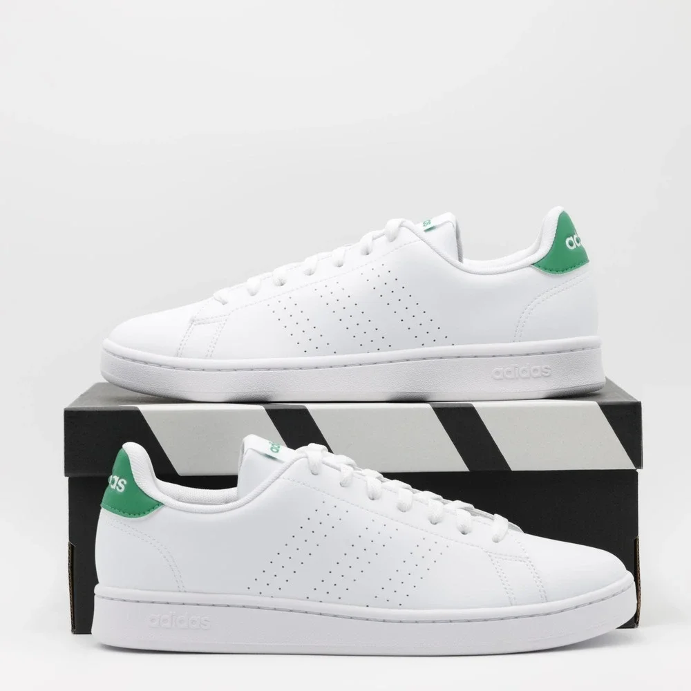 Adidas Men's Advantage Comfortable Breathable Athletic Shoes White/Green Size 12